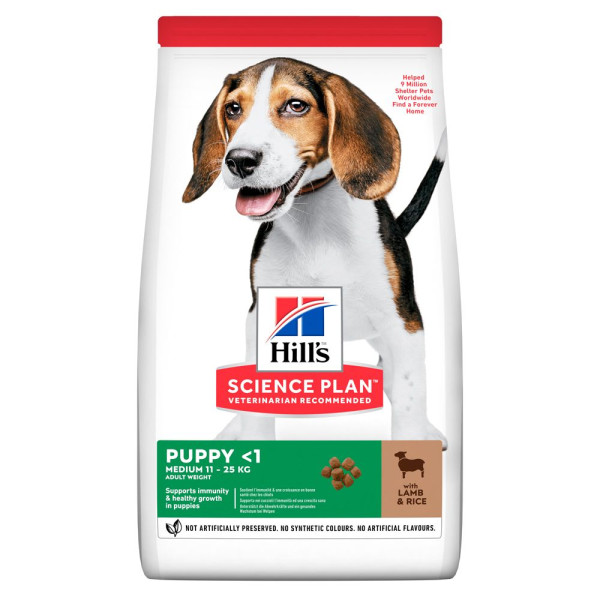 Сухий корм для цуценят Hill’s Science Plan Puppy Medium Breed 2,5 кг - ягня та рис