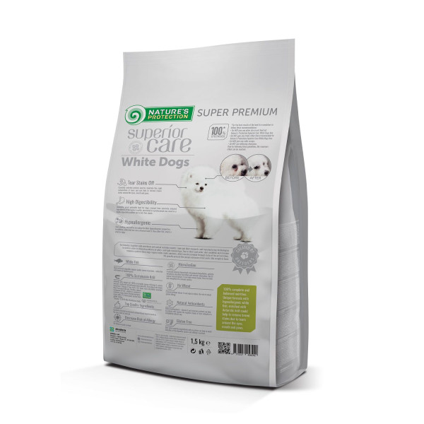 Сухий корм для цуценят Nature's Protection Superior Care White Dogs Grain Free Junior Small and Mini Breeds 1,5 кг - біла риба