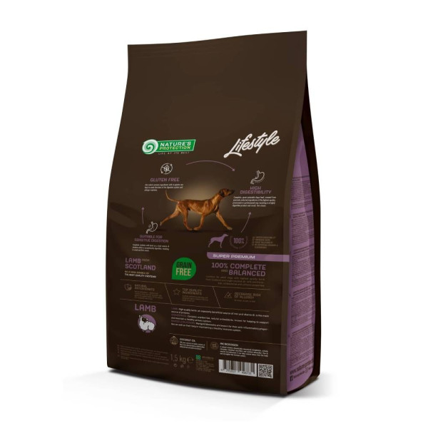 Сухий корм для собак Nature's Protection Lifestyle Grain Free Adult All Breeds 1,5 кг - ягня