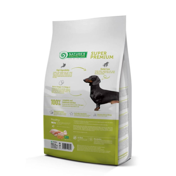 Сухий корм для собак Nature's Protection Adult Small Breeds 2 кг - домашня птиця