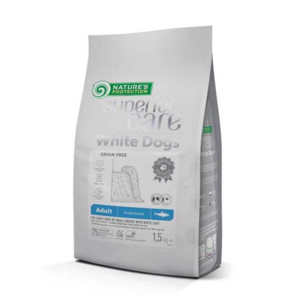 Сухий корм для собак Nature's Protection Superior Care White Dogs Grain Free Adult Small Breeds 1,5 кг - оселедець