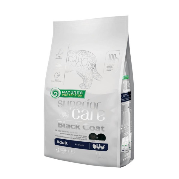 Сухий корм для собак Nature's Protection Superior Care Black Coat Adult All Breeds 1,5 кг - домашня птиця