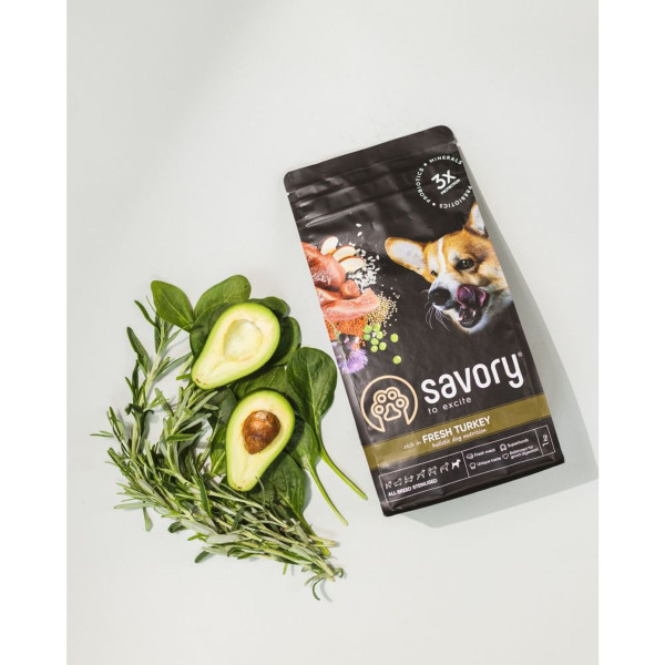 Сухий корм для собак Savory All Breed Sterilised Fresh 1 кг - індичка