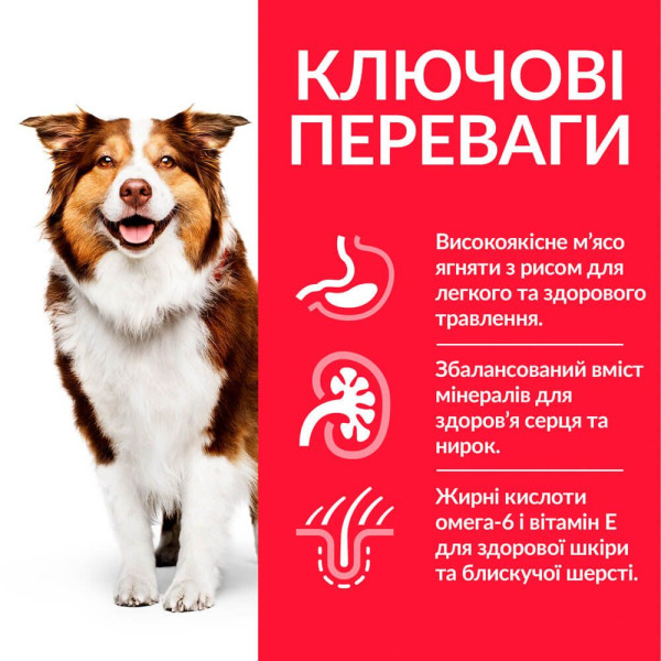 Сухий корм для собак Hill’s Science Plan Mature Adult 7+ Medium Breed 2,5 кг - ягня та рис