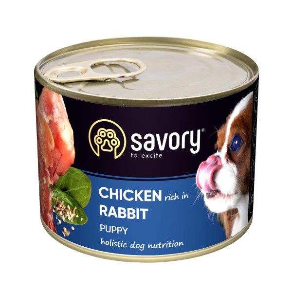 Вологий корм для цуценят Savory Puppy 200 г - курка і кролик