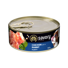 Вологий корм для цуценят Savory Puppy 100 г - курка і кролик