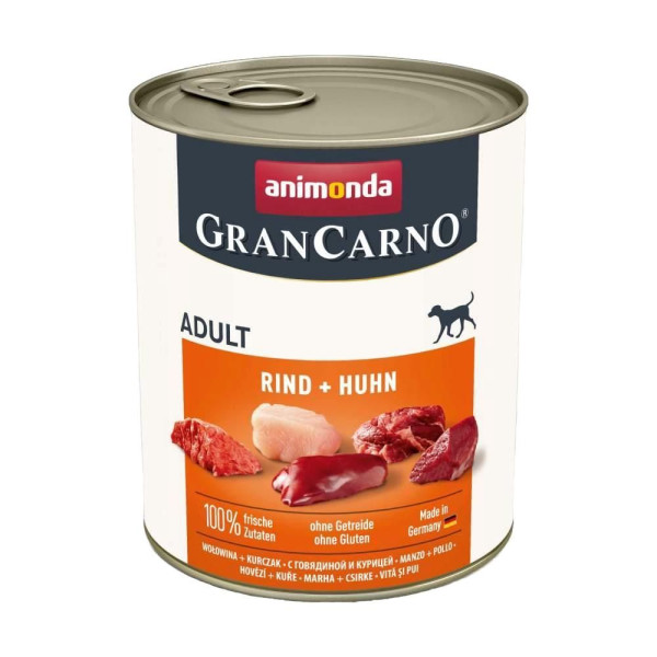 Вологий корм для собак Animonda GranCarno Adult 800 г - яловичина та курка