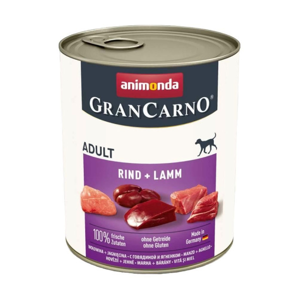 Вологий корм для собак Animonda GranCarno Adult 800 г - яловичина і ягня