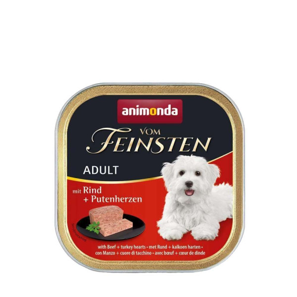 Вологий корм для собак Animonda Vom Feinsten Adult 150 г - яловичина та серця індички