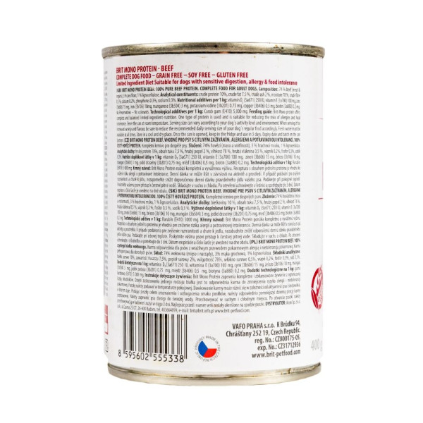 Влажный корм для собак Brit Care Mono Protein 400 г - говядина