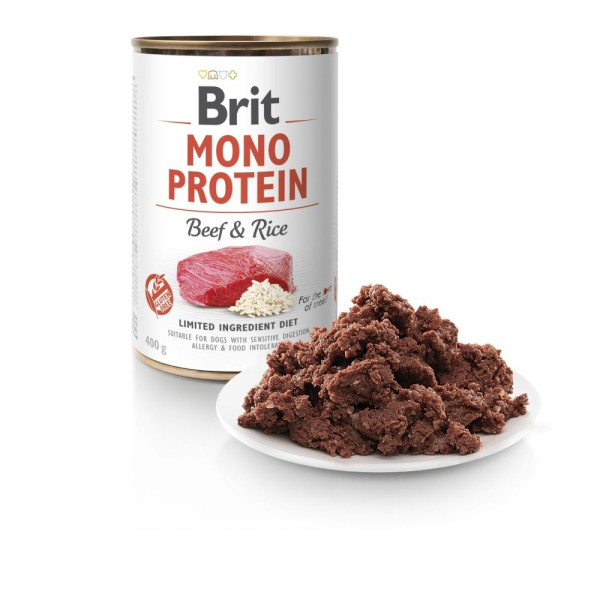 Вологий корм для собак Brit Care Mono Protein 400 г - яловичина та рис