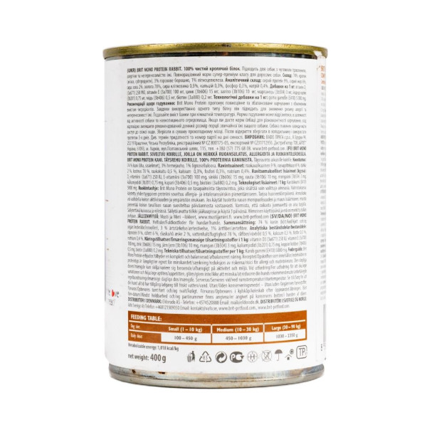 Вологий корм для собак Brit Care Mono Protein 400 г - кролик