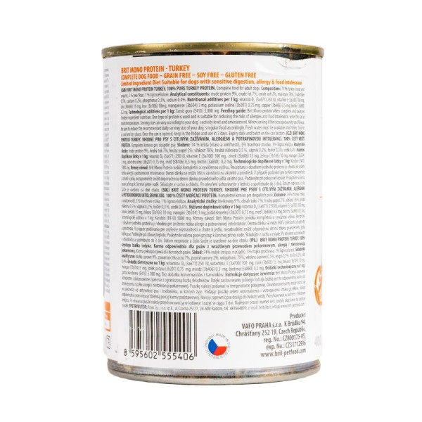 Вологий корм для собак Brit Care Mono Protein 400 г - індичка