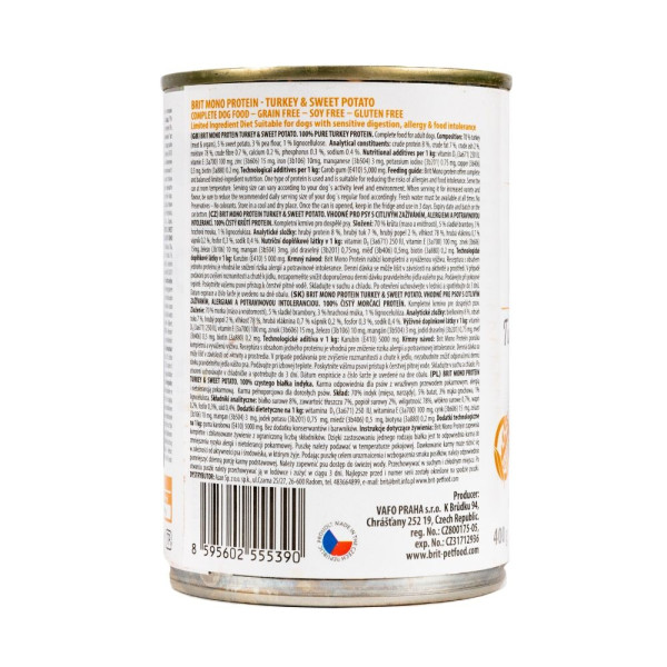 Вологий корм для собак Brit Care Mono Protein 400 г - індичка та батат