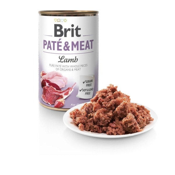 Вологий корм для собак Brit Care Pate & Meat 400 г - курка та ягня