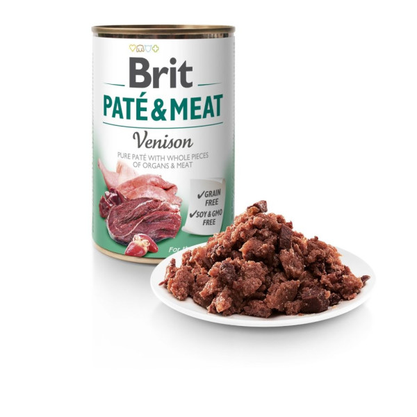 Вологий корм для собак Brit Care Pate & Meat 400 г - курка та оленина