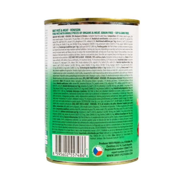 Вологий корм для собак Brit Care Pate & Meat 400 г - курка та оленина