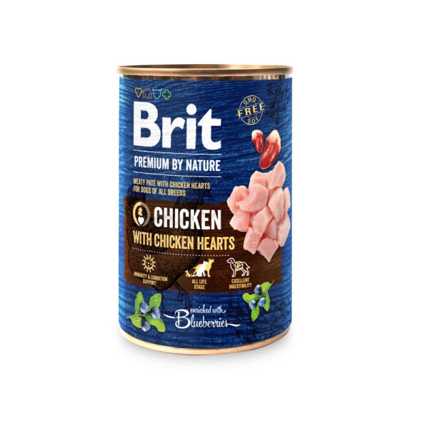 Вологий корм для собак Brit Premium By Nature 400 г - курка