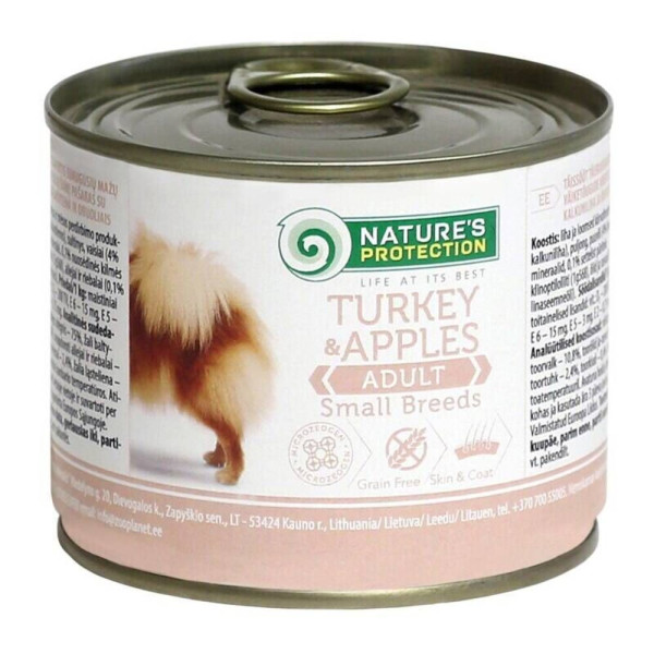 Вологий корм для собак Nature's Protection Adult Small Breed 200 г - індичка та яблуко