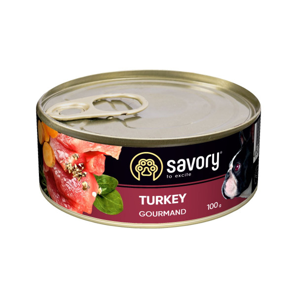 Вологий корм для собак Savory Adult 100 г - індичка