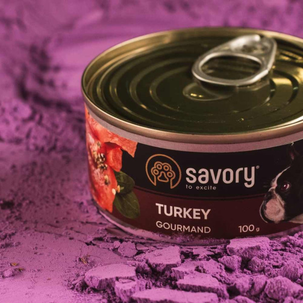 Вологий корм для собак Savory Adult 100 г - індичка
