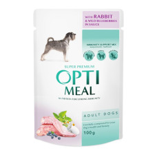 Вологий корм для собак OPTIMEAL pouch 100 г (кролик і чорниця в соусі) 12шт