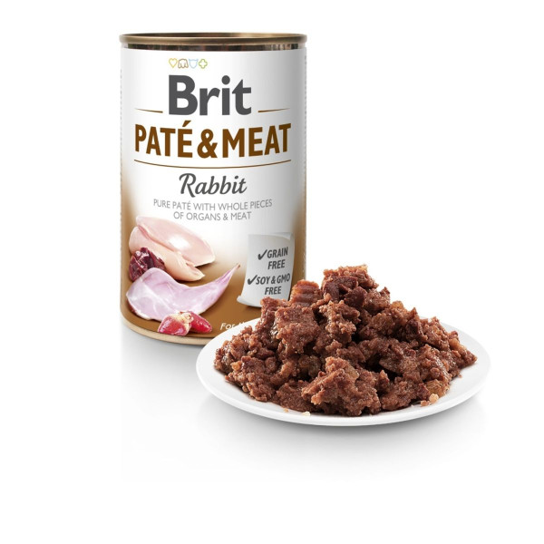 Влажный корм для собак Brit Pate & Meat 400 г - курица и кролик