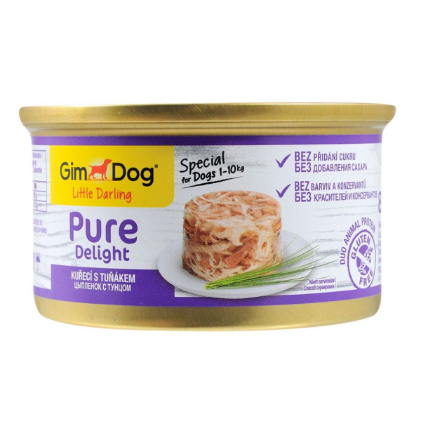Вологий корм для собак GimDog Little Darling Pure Delight 85 г - курка та тунець