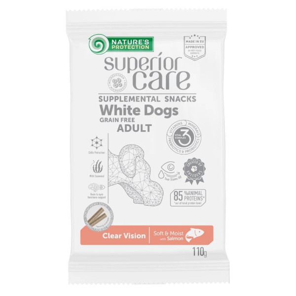 Ласощі для собак Nature's Protection Superior Care White Dogs Clear Vision 110 г - лосось