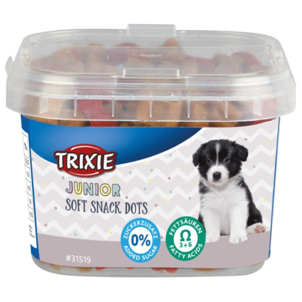 Вітамінізовані ласощі для цуценят Trixie Junior Soft Snack Dots з Омега-3 і Омега-6, 140 г (курка та лосось)