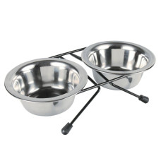 Миски для котів Trixie Eat on Feet металеві 2x200 мл/10 см - сірий