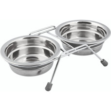 Миски на підставці для котів Trixie Eat on Feet металеві 2x250 мл/11 см - сірий