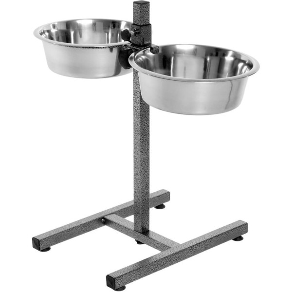 Стійка з мисками для собак Trixie 2x1,8 л/20 см - сірий