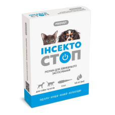 Краплі на холку для котів PROVET Інсектостоп від 4 до 10 кг, 6 шт