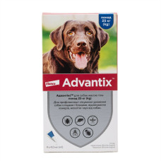 Краплі на холку для собак Elanco Bayer Advantix від 25 до 40 кг, 4 шт