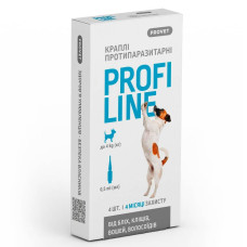 Краплі на холку для собак PROVET Profiline до 4 кг, 4 шт