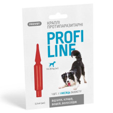 Краплі на холку для собак PROVET Profiline від 10 до 20 кг, 1 шт