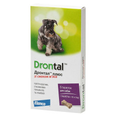 Таблетки для собак Elanco Bayer Drontal Plus на 10 кг, 1 шт