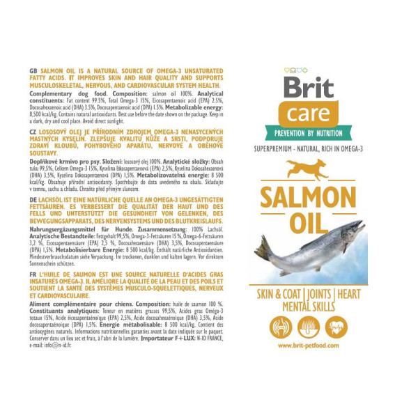 Лососева олія для собак Brit Care, 1 л