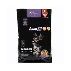 Деревний наповнювач для котячого туалету AnimAll 5,3 кг + 300 г / 22 л - лаванда