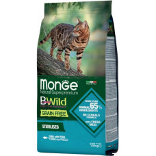 Сухий корм для котів Monge Cat Bwild Grain Free Sterilised Тунeць 1.5 кг