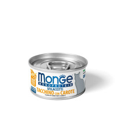 Паштет для котів Monge Cat MONOPROTEIN м'ясні пластівці  Індичка, морква 80 г