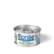 Паштет для котів Monge Cat MONOPROTEIN м'ясні пластівці  курка, горошок 80 г