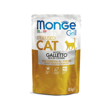Вологий корм для стерилізованих котів Monge Cat GRILL Sterilised Півник 85 г