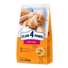 Club 4 Paws Premium сухой корм для котов 2 кг - телятина