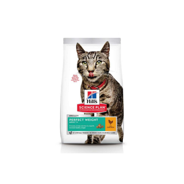 Hills SCIENCE PLAN Adult Perfect Weight Сухой корм с курицей для взрослых кошек, поддержание идеального веса 1.5 кг NEW