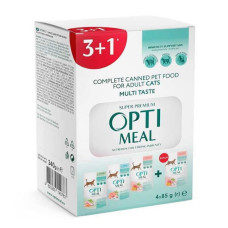 Набір вологого корму для котів Optimeal Sensitive Digestion 3+1 з ягням та філе індички 340 г (85 г х 4 шт.)