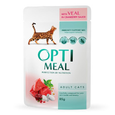 Вологий корм для дорослих котів Optimeal 85 г (телятина) 12шт