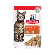 Вологий корм для котів Hills Wet SP Feline Adult, індичка, пауч 85 г12шт