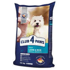 Сухий корм для собак малих порід Club 4 Paws Premium 14 кг (ягня та рис)